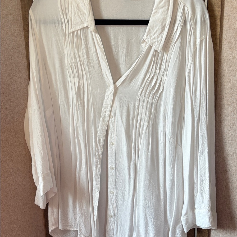 FINAL MARKDOWN Gloria Vanderbilt Elegant White Button-Up Blouse xxl